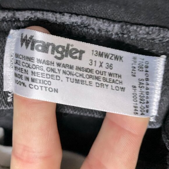 Vintage Wrangler Black Denim Straight Leg Jeans 31 - Picture 3 of 13